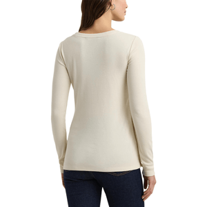 Lauren Ralph Lauren Button-Trim Rib-Knit Cotton-Blend Top